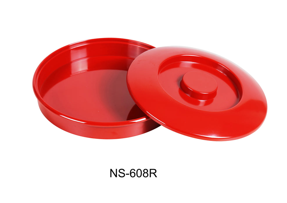 Yanco NS-608R Nessico Tortilla Server with Lid, Shape: Round, Color: Red, Material: Melamine, Pack of 12
