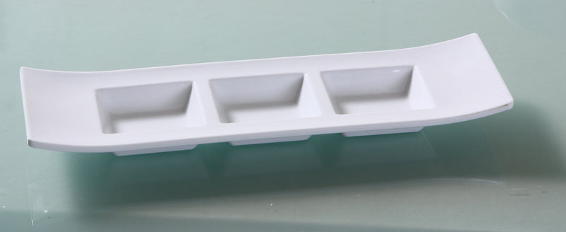 Yanco VE-012 Venice Triple Divided Dish, Melamine, Pack of 48 (4 Dz)