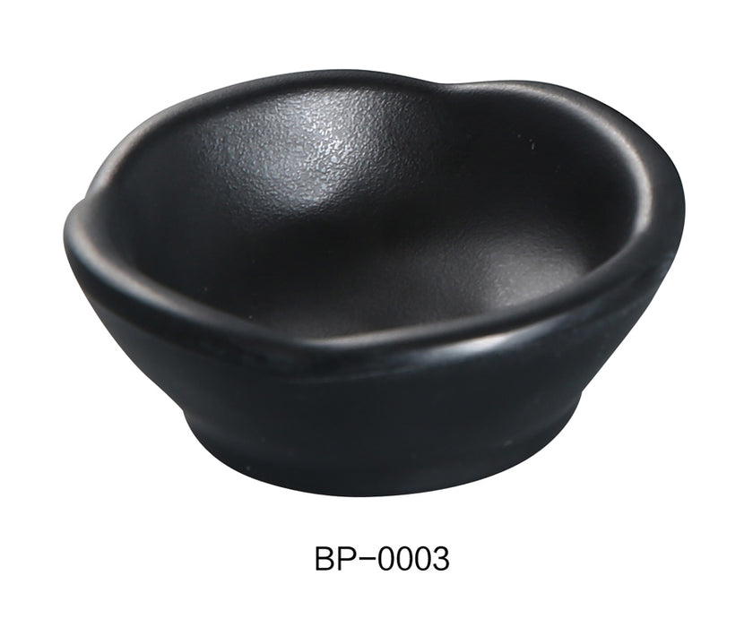 Yanco BP-0003 Black pearl-1 Sauce Dish, Shape: Round, Color: Black, Material: Melamine, Pack of 72