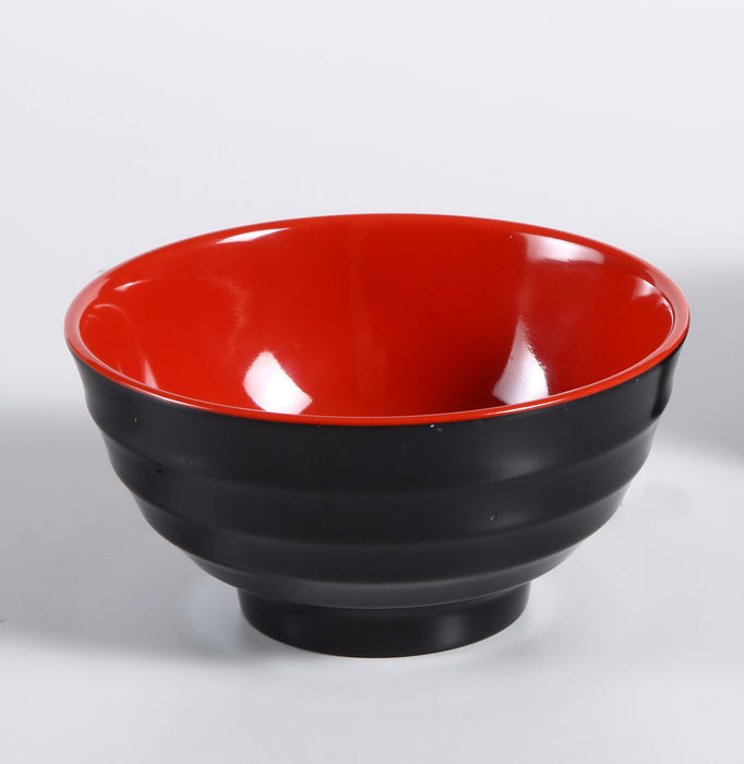 Yanco CR-528 Black and Red Two-Tone Soup Bowl, Shape: Round, Color: Black and Red, Material: Melamine, Pack of 48