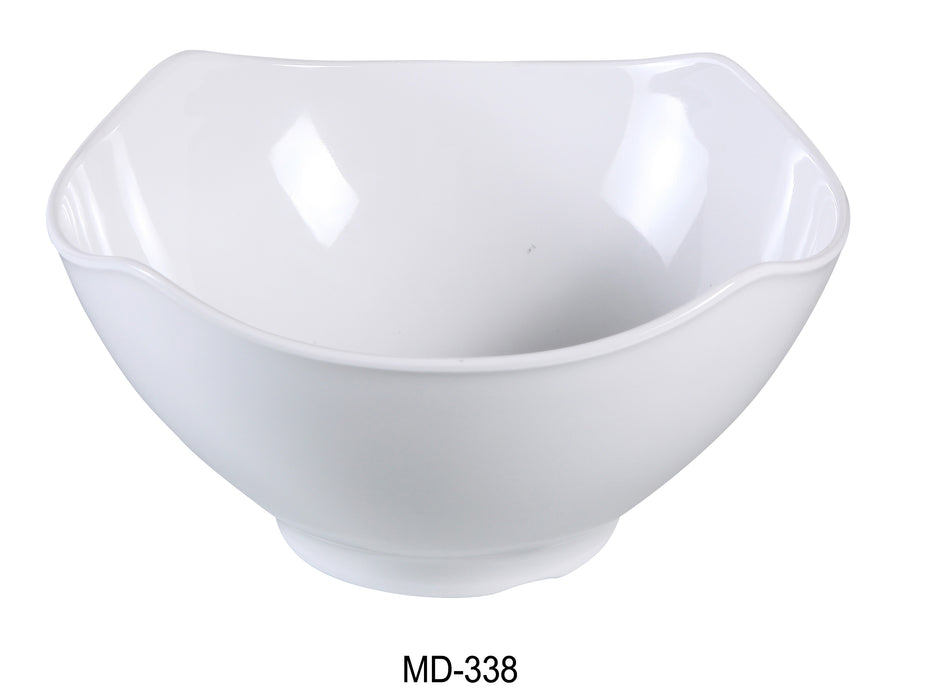 Yanco MD-338 Milando Square Bowl, Shape: Square, Color: White, Material: Melamine, Pack of 24