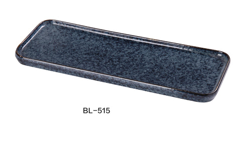 Yanco  BL-515 Blue Star Rectangular Plate, Shape: Rectangular, Color: Blue, Material: China, Pack of 12