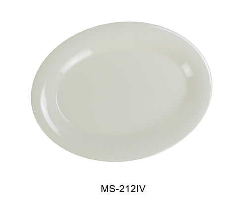Yanco MS-212IV Mile Stone Oval Platter, Shape: Oval, Color: Ivory, Material: Melamine, Pack of 12