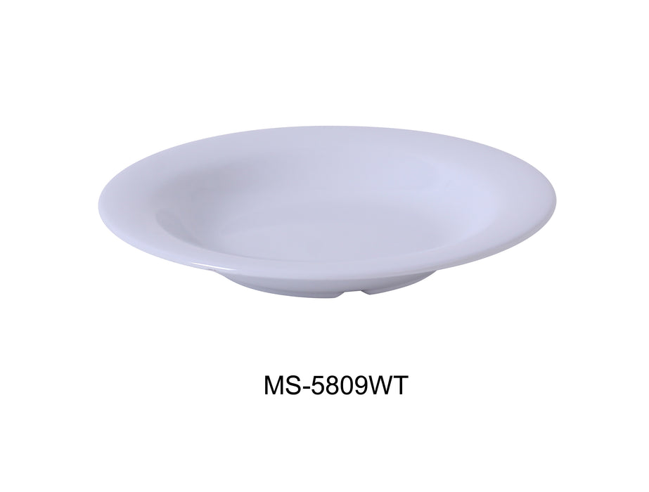 Yanco MS-5809WT Mile Stone Pasta Bowl, Shape: Round, Color: White, Material: Melamine, Pack of 24