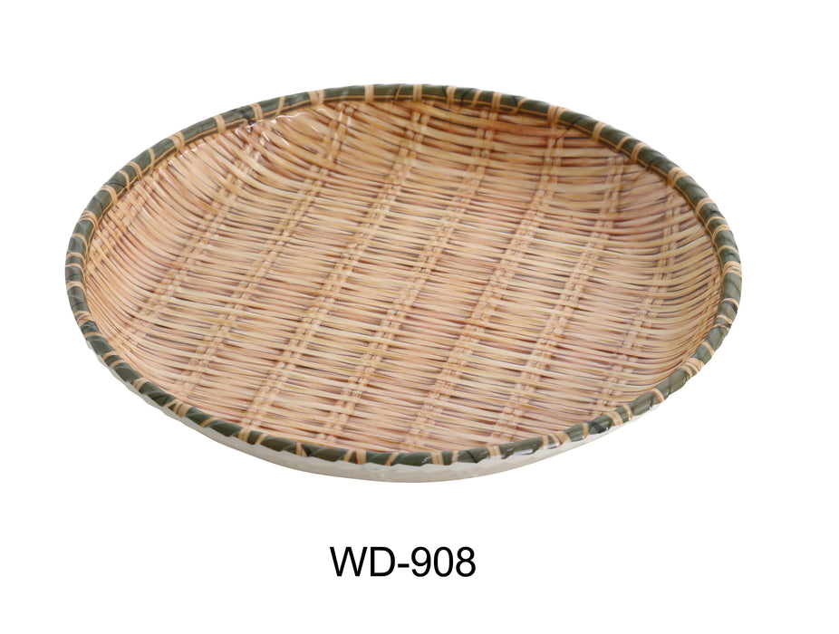 Yanco WD-908 Wooden Tray 8" Deep Round Plate, Melamine, Pack of 48 (4 Dz)