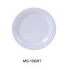 Yanco MS-106WT Mile Stone Narrow Rim Round Plate, Shape: Round, Color: White, Material: Melamine, Pack of 48