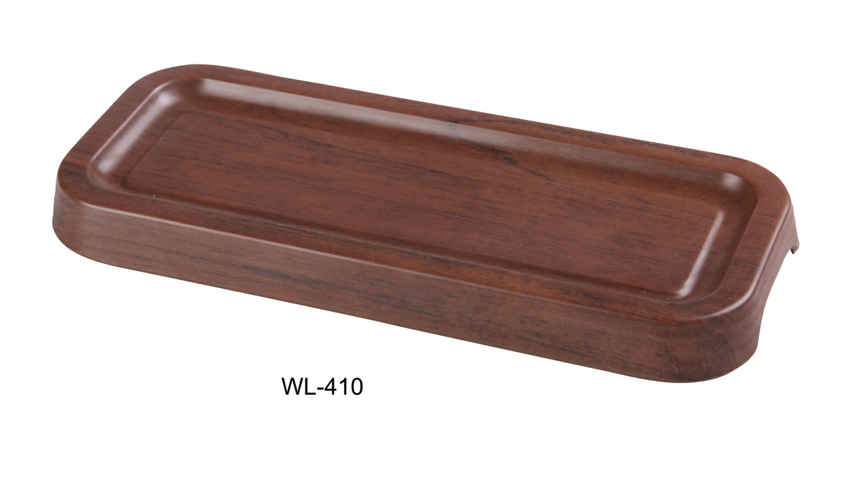 Yanco WL-410 Woodland 10 1/4" X 4" X 3/4" Rectangular Tray with Foot, Melamine, Pack of 24 (2 Dz)