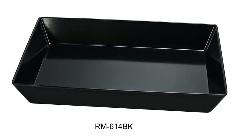 Yanco RM-614BK Rome Rectangular Deep Plate, Melamine, Pack of 12 (1 Dz)