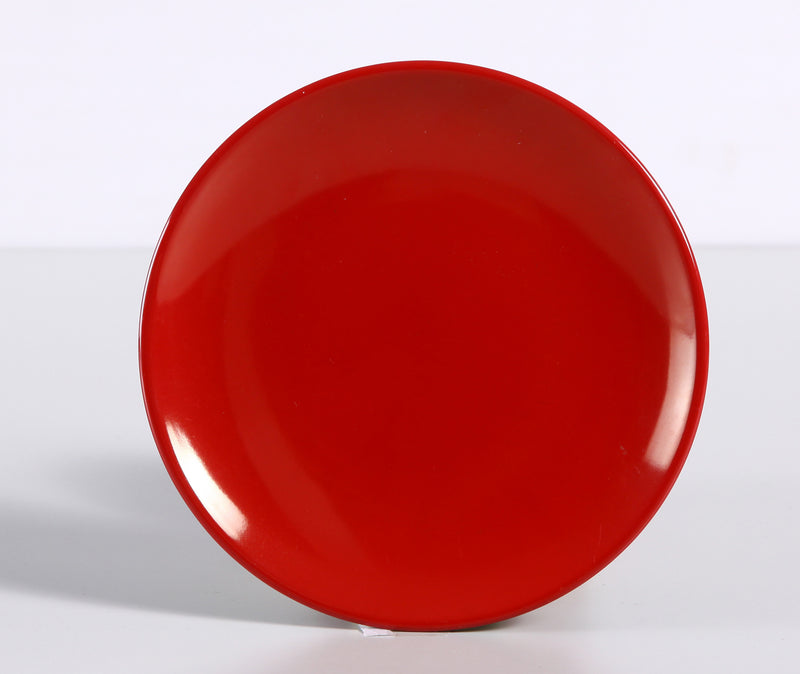 Yanco CR-1307 Black and Red Two-Tone Round Plate, Shape: Round, Color: Black and Red, Material: Melamine, Pack of 48