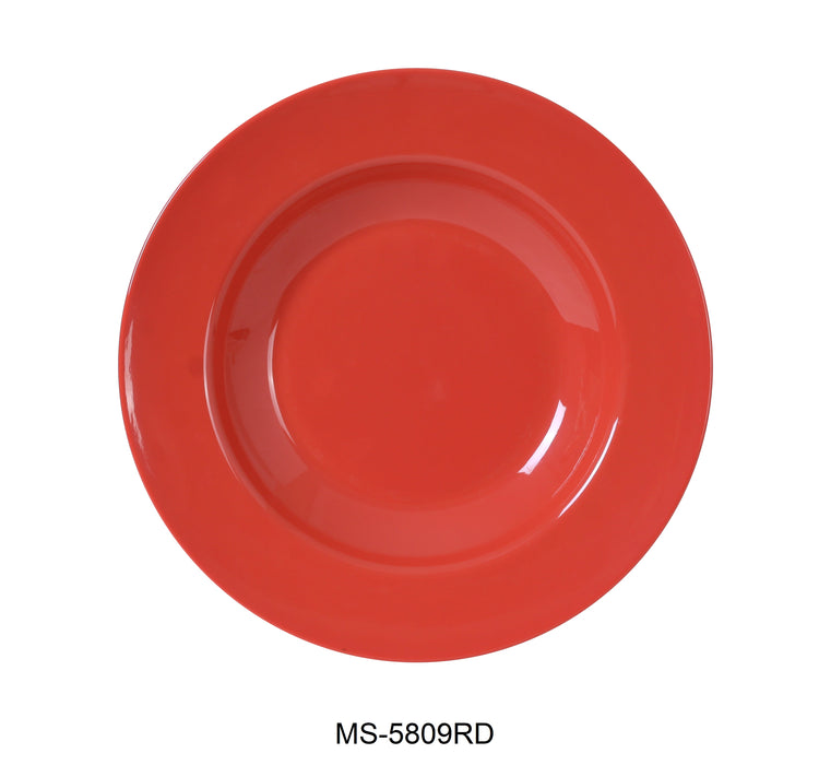 Yanco MS-5809RD Mile Stone Pasta Bowl, Shape: Round, Color: Red, Material: Melamine, Pack of 24