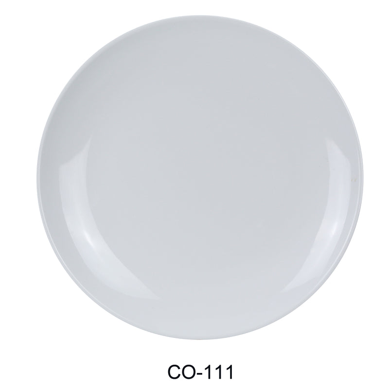 Yanco CO-111 Coupe Pattern Round Plate, Shape: Round, Color: White, Material: Melamine, Pack of 24