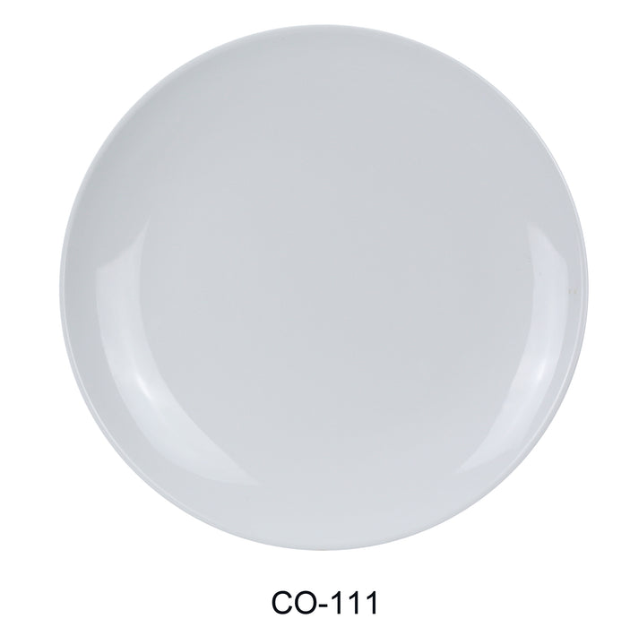 Yanco CO-111 Coupe Pattern Round Plate, Shape: Round, Color: White, Material: Melamine, Pack of 24