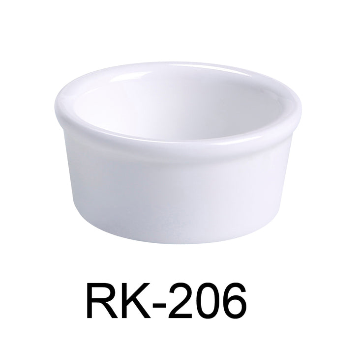 Yanco RK-206 Accessories 3 7/8" X 2" RAMEKIN 6 OZ, Shape: Round, Color: White, Material: China, Pack of 36