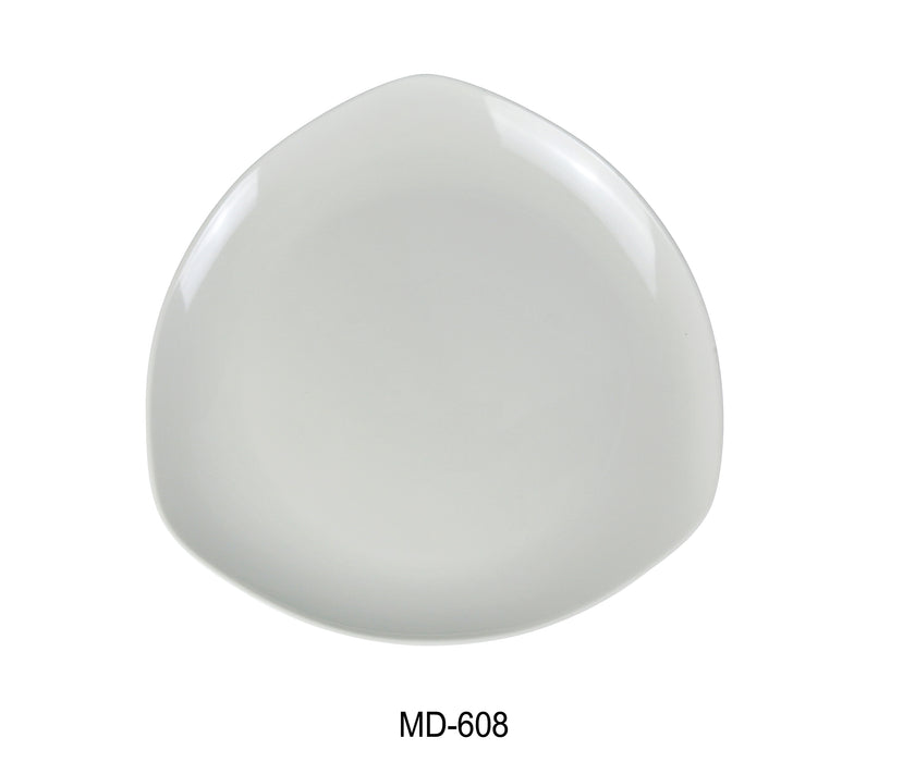 Yanco MD-608 Milando 8" Triangle Coupe Plate, Shape: Triangular, Color: White, Material: Melamine, Pack of 48