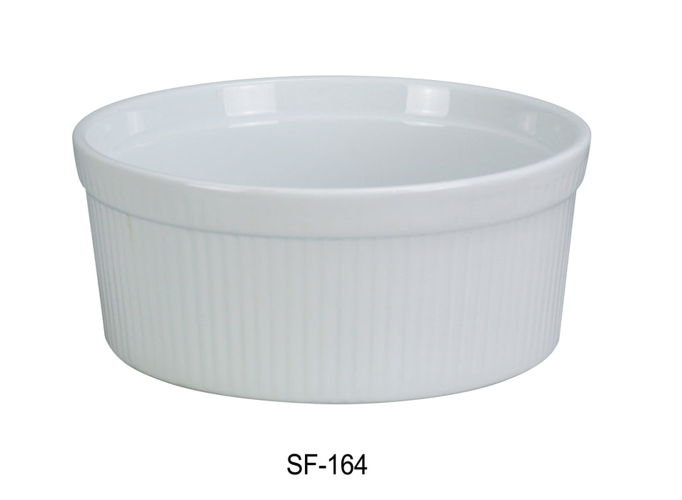 Yanco SF-164 Souffle Bowl, Shape: Round, Color: White, Material: China, Pack of 12