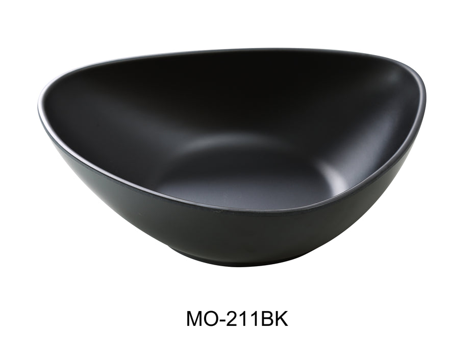 Yanco MO-211BK Moderne 11" DEEP Triangle/Pasta Plate, Shape: Triangular, Color: Black, Material: Melamine, Pack of 12