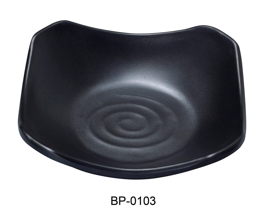 Yanco BP-0103 Black pearl-1 New Square Dish, Shape: Square, Color: Black, Material: Melamine, Pack of 72