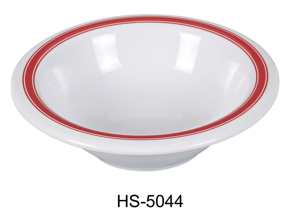 Yanco HS-5044 Houston Salad Bowl, Shape: Round, Color: White and Red, Material: Melamine, Pack of 48