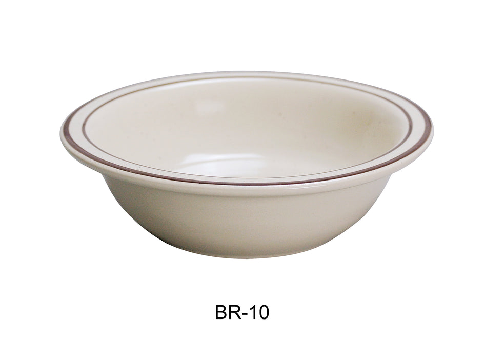 Yanco BR-10 Brown Speckled Grapefruit Bowl, Shape: Round, Color: White and Brown, Material: China, Pack of 36