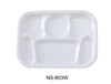 Yanco NS-803W Nessico 6-Compartment Plate, Shape: Rectangular, Color: White, Material: Melamine, Pack of 12