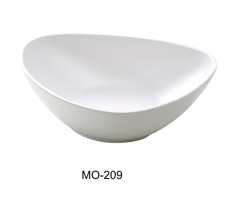 Yanco MO-209 Moderne 9" DEEP Triangle/Soup Plate, Shape: Triangular, Color: White, Material: Melamine, Pack of 24