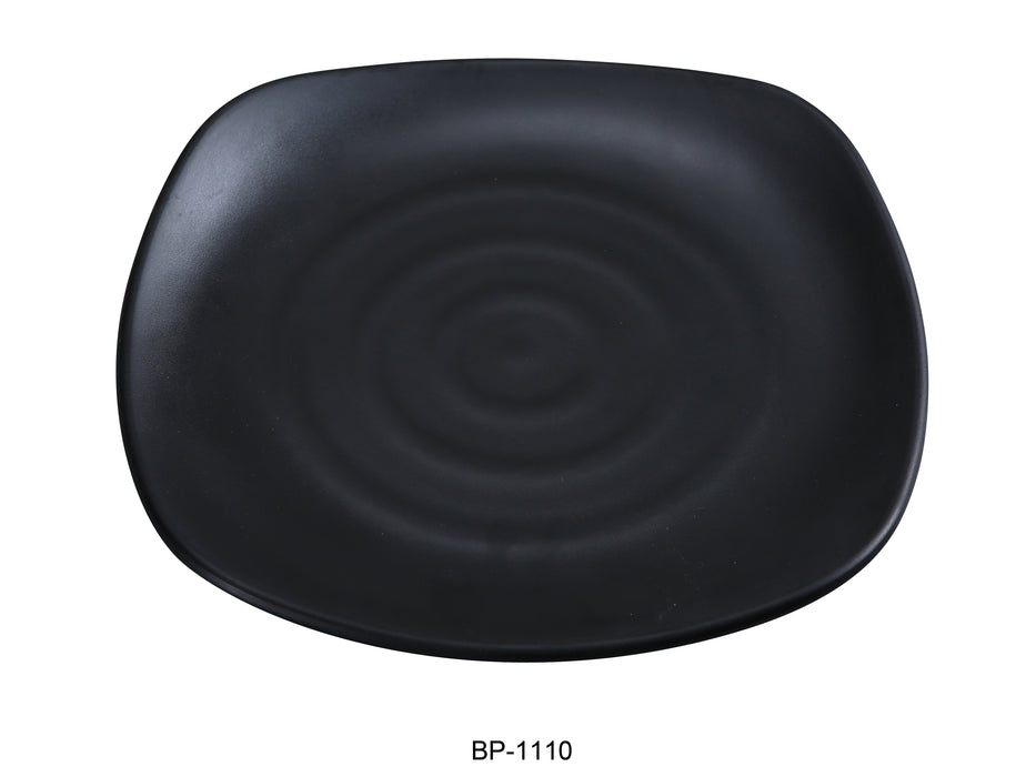 Yanco BP-1110 Black pearl-1 Square Plate, Shape: Square, Color: Black, Material: Melamine, Pack of 24