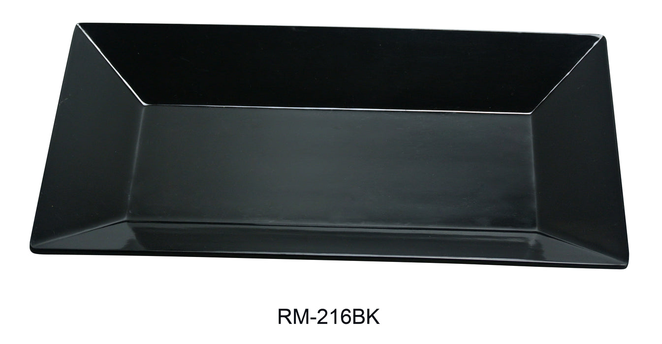 Yanco Rome RM-216BK Rectangular Plate, Melamine, Pack of 12 (1 Dz)