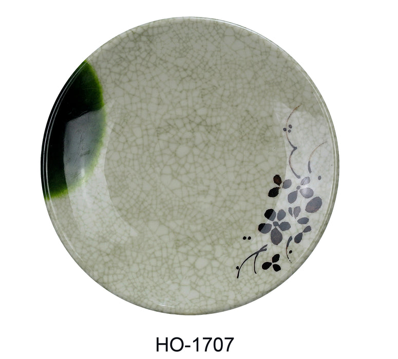 Yanco HO-1707 Honda Plate, Shape: Round, Color: Three-Tone Green, Brown, Beige, Material: Melamine, Pack of 48