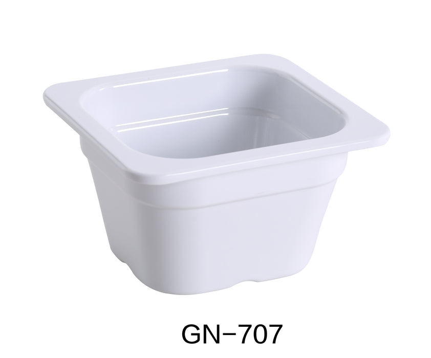 Yanco GN-707 GN PAN 7" x 6.375" x 4" PAN, Shape: Rectangular, Color: White, Material: Melamine, Pack of 6
