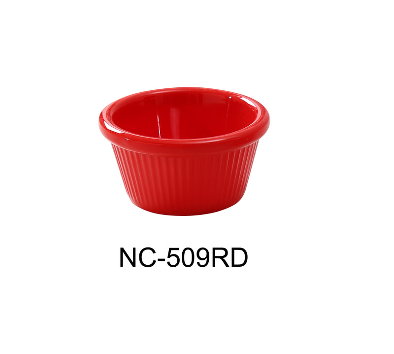 Yanco NC-509RD Accessaries Fluted Ramekin, Melamine, 2 Oz, Pack of 72 (6 Dz)