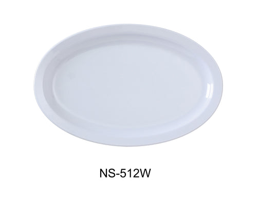Yanco Nessico NS-512W Oval Platter with Narrow Rim, Melamine, Pack of 24 (2 Dz)