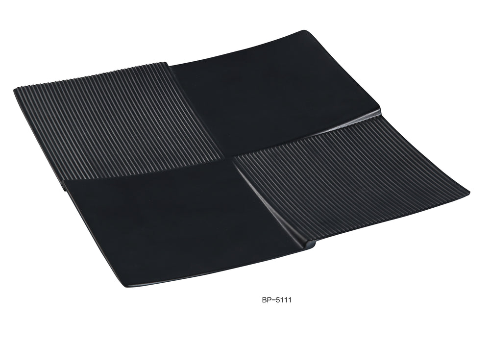 Yanco BP-5111 Black Pearl-2 Square Display Plate, Shape: Square, Color: Black, Material: Melamine, Pack of 12