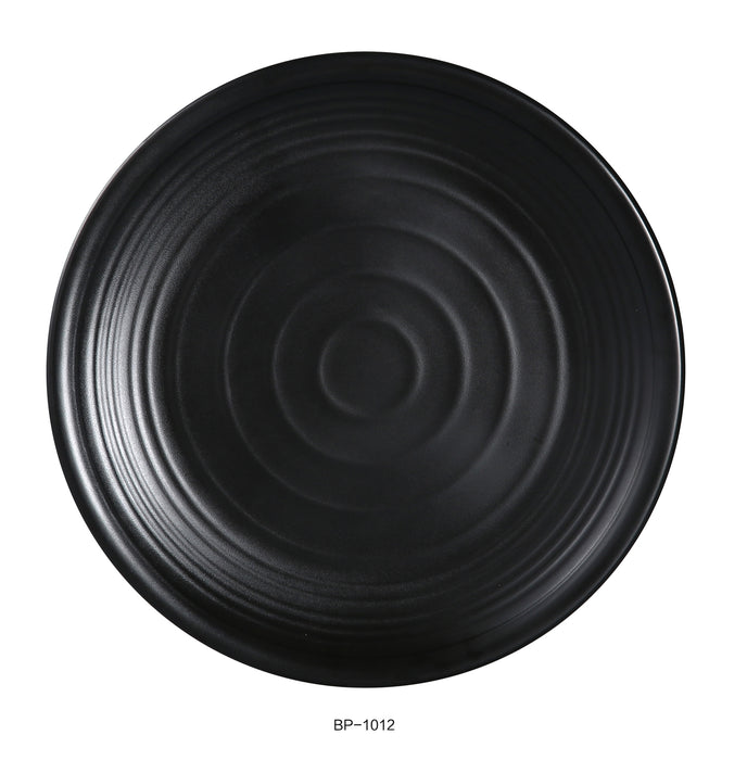 Yanco BP-1012 Black pearl-1 Round Plate, Shape: Round, Color: Black, Material: Melamine, Pack of 12
