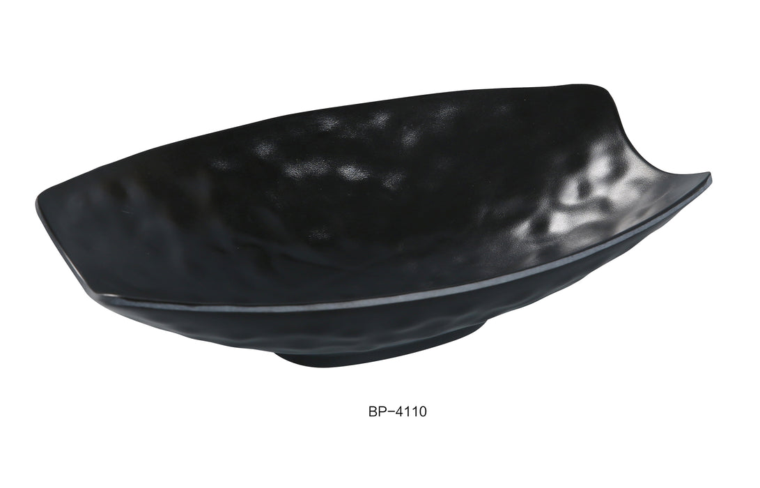 Yanco BP-4110 Black Pearl-2 Deep Plate, Shape: Rectangular, Color: Black, Material: Melamine, Pack of 12
