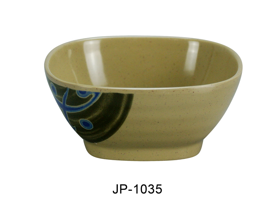 Yanco JP-1035 Japanese 4.25" Square Bowl, Shape: Square, Color: Sand, Material: Melamine, Pack of 48