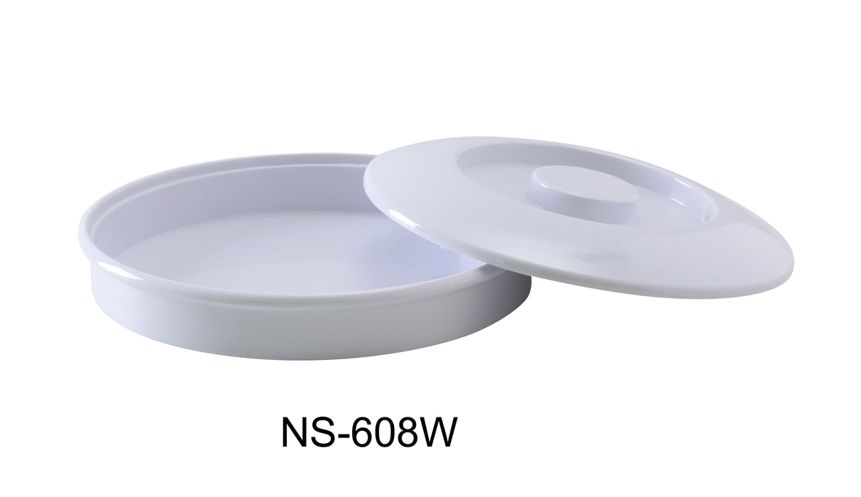 Yanco NS-608W Nessico Tortilla Server with Lid, Shape: Round, Color: White, Material: Melamine, Pack of 12