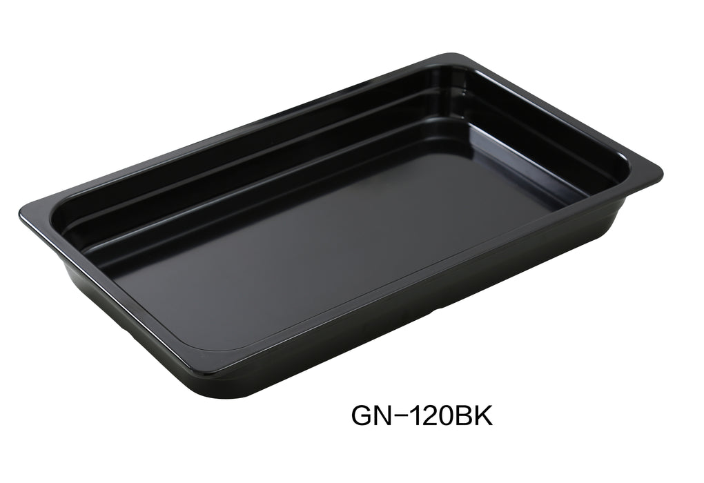 Yanco GN-120BK GN PAN 20.75" L X 12.75" W X 2.5" H PAN, Shape: Rectangular, Color: Black, Material: Melamine, Pack of 3
