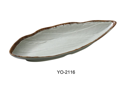 Yanco YO-2116 Yoto 16 1/2" X 7"X 1 7/8" Oval Display Plate with Foot, Melamine, Pack of 12 (1 Dz)