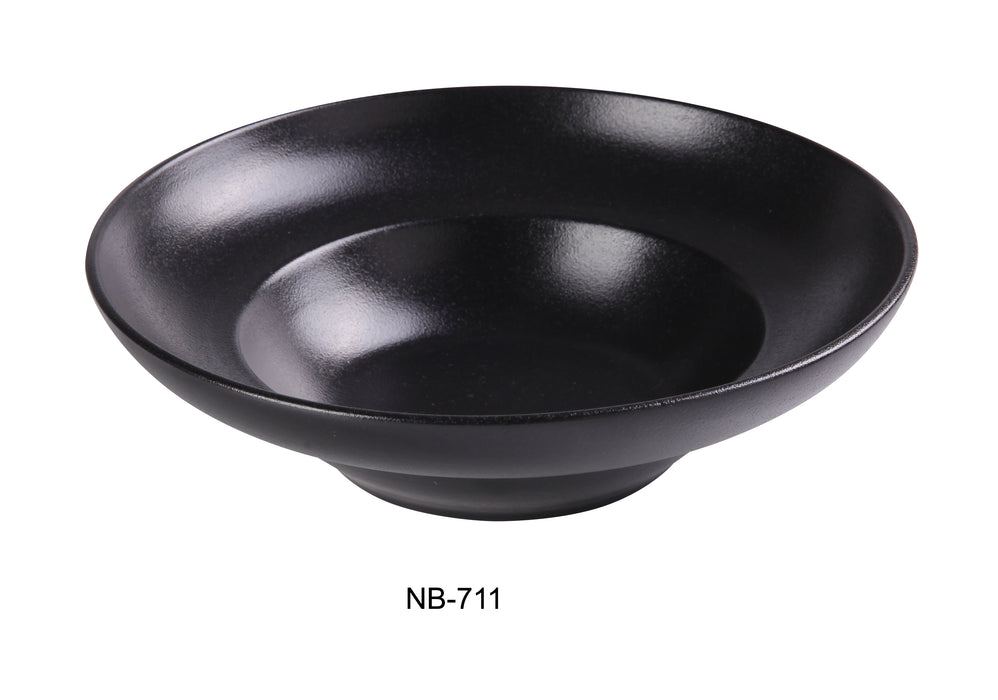Yanco  NB-711 Noble Black Mediterranean Pasta Bowl, Shape: Round, Color: Black, Material: China, Pack of 12