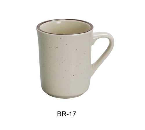 Yanco BR-17 Brown Speckled Ventura Mug, , Color: White and Brown, Material: China, Pack of 36