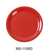 Yanco MS-110RD Mile Stone Narrow Rim Round Plate, Shape: Round, Color: Red, Material: Melamine, Pack of 24