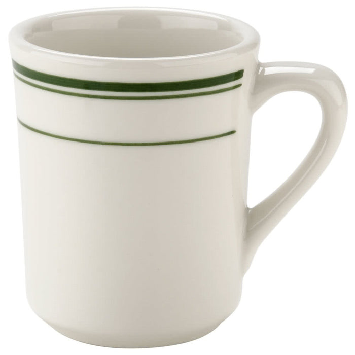 Yanco GB-17 Green Band Coffee/Tea Mug, , Color: White and Green, Material: China, Pack of 36