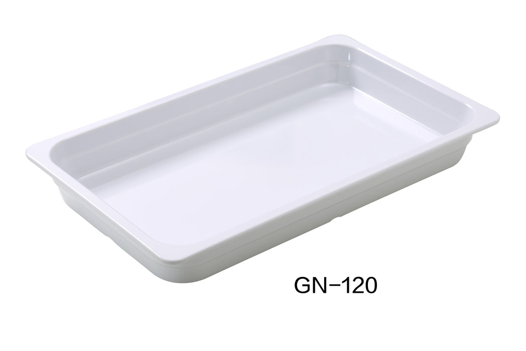 Yanco GN-120 GN PAN 20.75"L X 12.75"W X 2.5"H PAN, Shape: Rectangular, Color: White, Material: Melamine, Pack of 3