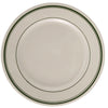 Yanco GB-6 Green Band 6.625" Round Plate, Shape: Round, Color: White and Green, Material: China, Pack of 36