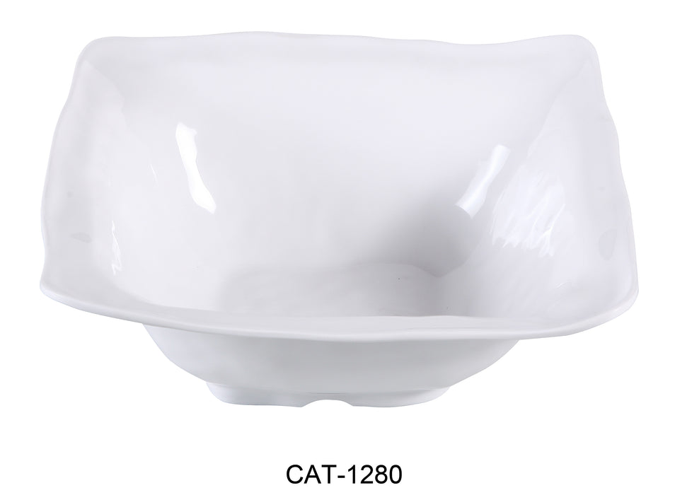 Yanco CAT-1280 Catering 4.25 qt Square Bowl, Shape: Square, Color: White, Material: Melamine, Pack of 6