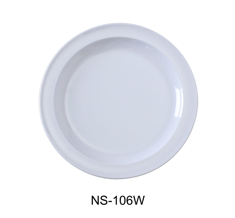 Yanco Nessico NS-106W Round Plate, Melamine, Pack of 48 (4 Dz)