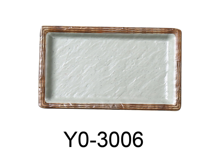 Yanco YO-3006 Yoto 6 1/2" X 3 3/4" X 3/4" Deep Rectangular Sushi Plate, Melamine, Pack of 48 (4 Dz)