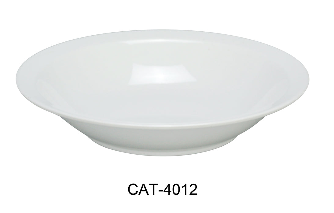 Yanco CAT-4012 Catering Rim Bowl, Shape: Round, Color: White, Material: Melamine, Pack of 12