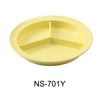 Yanco NS-701Y Nessico 3-Compartment Deep Plate, Shape: Round, Color: Yellow, Material: Melamine, Pack of 24