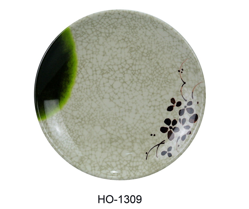 Yanco HO-1309 Honda Coupe Plate, Shape: Round, Color: Three-Tone Green, Brown, Beige, Material: Melamine, Pack of 24